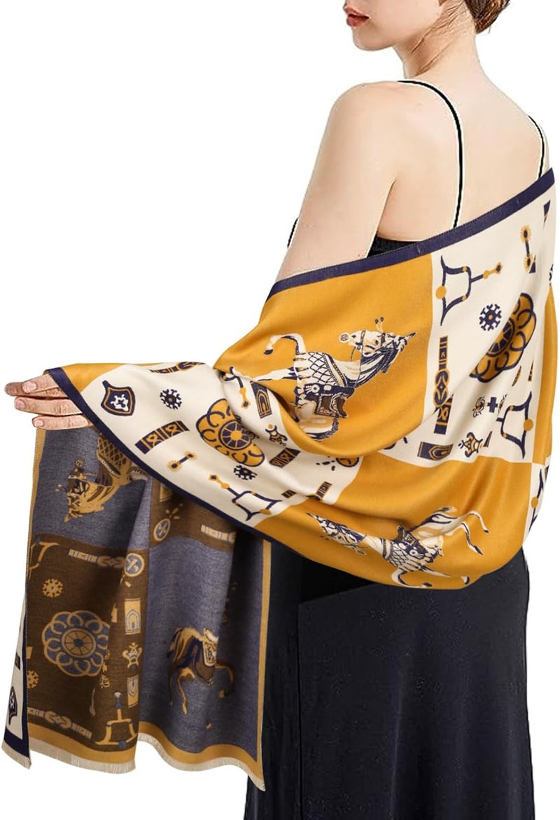 EXTREE Scarfs for Women Pashmina Silky Shawl Wrap for Evening Dressing Blanket Open Front Poncho Cape - Image 5